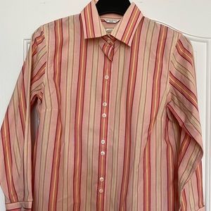 Talbots striped cotton button up shirt